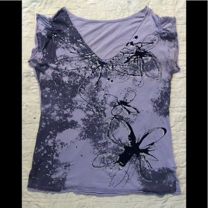 Calvin Klein short sleeve purple paint design
